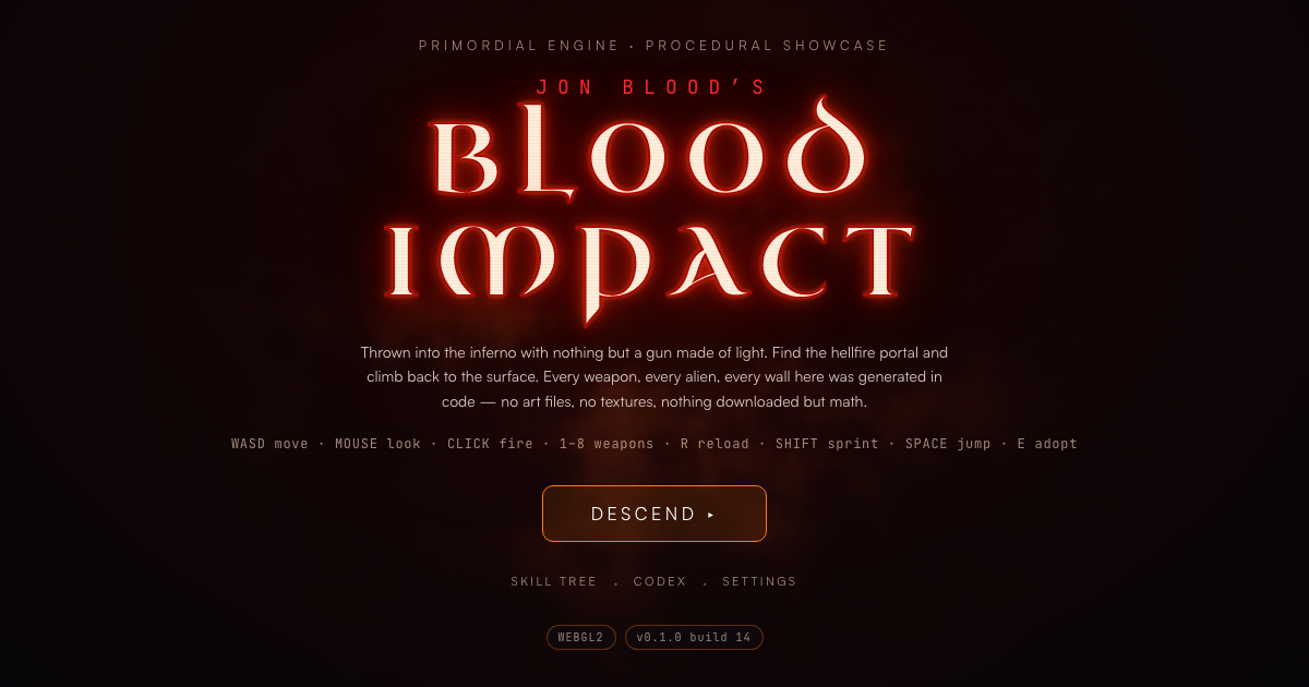 Blood Impact procedural browser game